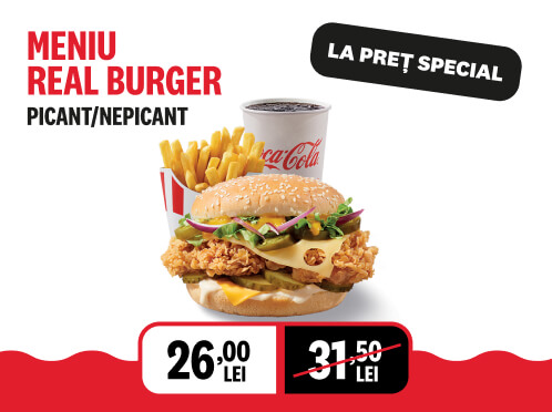 Meniu Real Burger la preț special