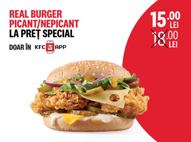 Real Burger Picant/Nepicant la preț special